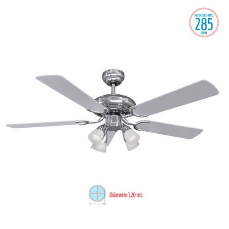 VENTILADOR DE TECHO LILIANA CON ASPAS REVERSIBLES CON LUZ
