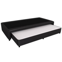 SOMMIER MARINERO MUSSA URANIA 100x200 ECO CUERO NEGRO