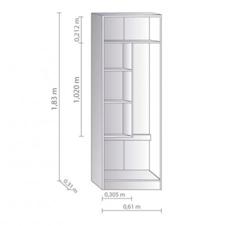 ESCOBERO ORGANIZADOR 2 PUERTAS 4 ESTANTES