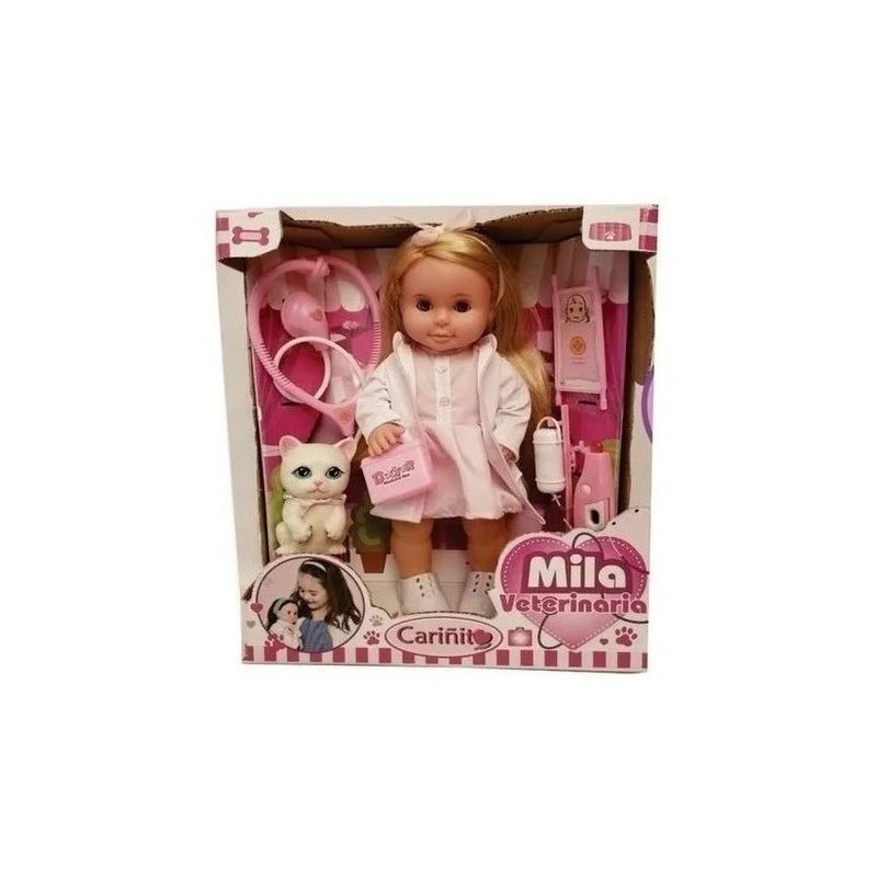 MUÑECA MILA VETERINARIA CON ACCESORIOS