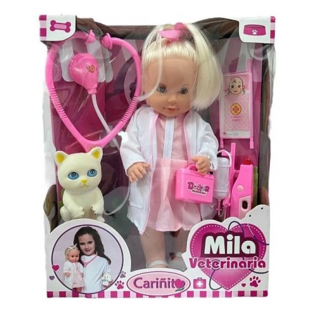 MUÑECA MILA VETERINARIA CON ACCESORIOS