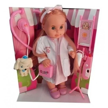 MUÑECA MILA VETERINARIA CON ACCESORIOS