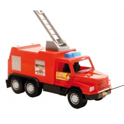 CAMIÓN BOMBERO CON ESCARERA Y CASCO