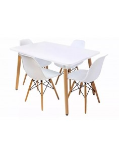 JUEGO DE MESA 1.20 + 4 SILLAS EAMES