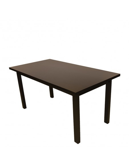 JUEGO DE MESA DE MADERA CÓRDOBA 1.60x0.80 + 6 SILLAS TAPIZADAS TABACO