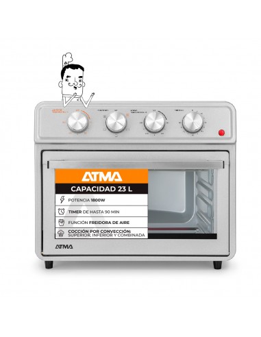 HORNO ELÉCTRICO GRILL ATMA CON FREIDORA 23LT