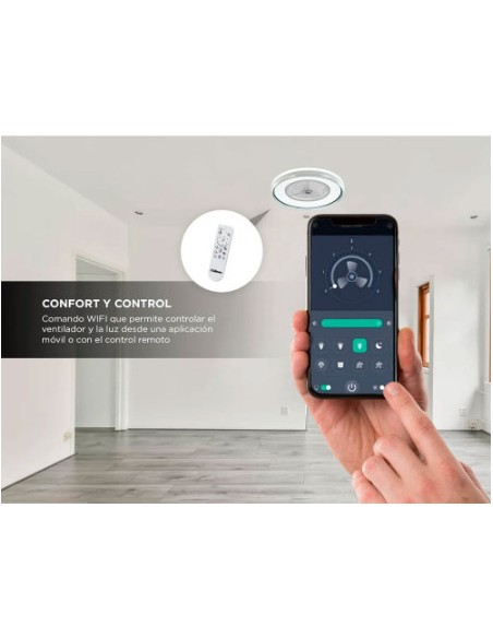 VENTILADOR DE TECHO LILIANA VTHBOX24 8 ASPAS TRANSPARENTES