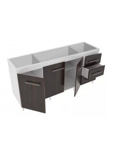 BAJO MESADA 1.60M BLANCO GRIS GRAFITO