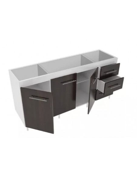 BAJO MESADA 1.60M BLANCO GRIS GRAFITO