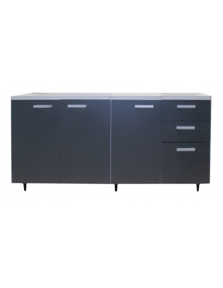 BAJO MESADA 1.60M BLANCO GRIS GRAFITO