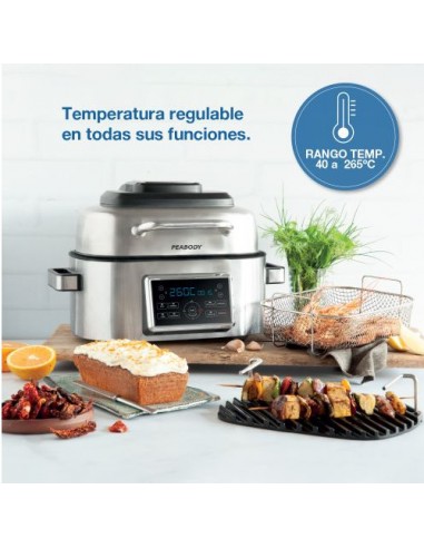 FREIDORA DE AIRE CON GRILL PEABODY PE-AFG01 6LT