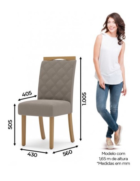 SILLA BELLA MARRÓN ALMENDRA S25-510