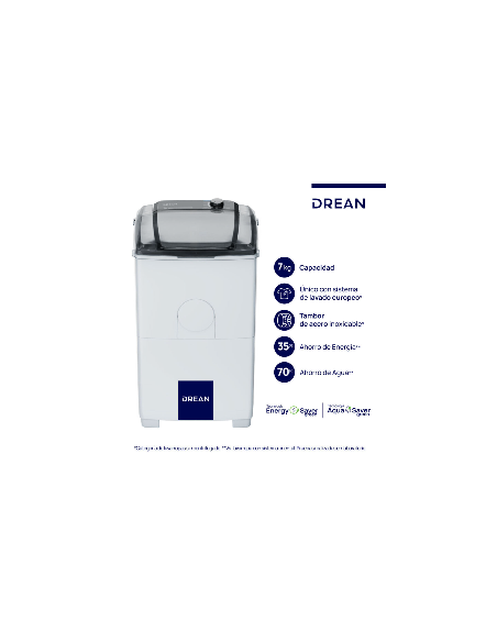 LAVARROPAS SEMIAUTOMÁTICO DREAN  LTD79SB0 7KG.