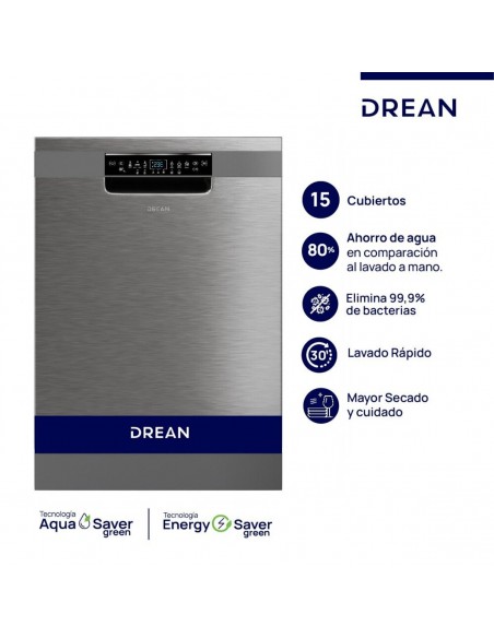 LAVAVAJILLA DREAN INOXIDABLE LVDR1506CI0 15 CUBIERTOS