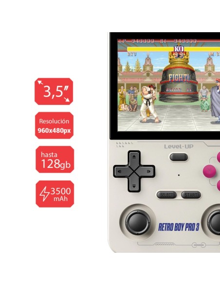 CONSOLA LEVEL UP RETROBOY PRO3 168 JUEGOS BLANCA