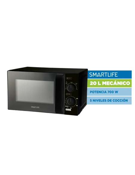 HORNO MICROONDAS SMARTLIFE MECÁNICO NG SL-MWO20MMB 20LT