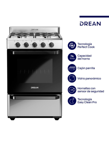 COCINA DREAN CD5602AI0 MULTIGAS INOXIDABLE