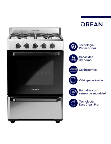 COCINA DREAN CD5602AI0 MULTIGAS INOXIDABLE