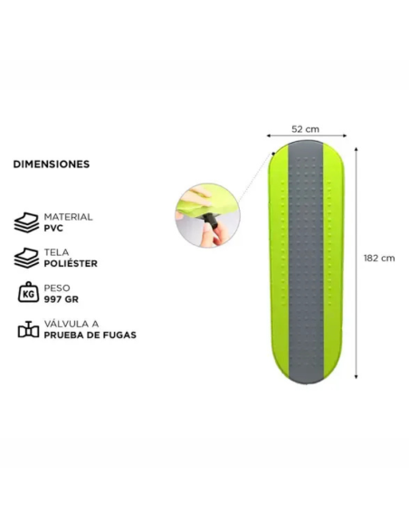 COLCHÓN AUTOINFLABLE GADNIC 1 PLAZA