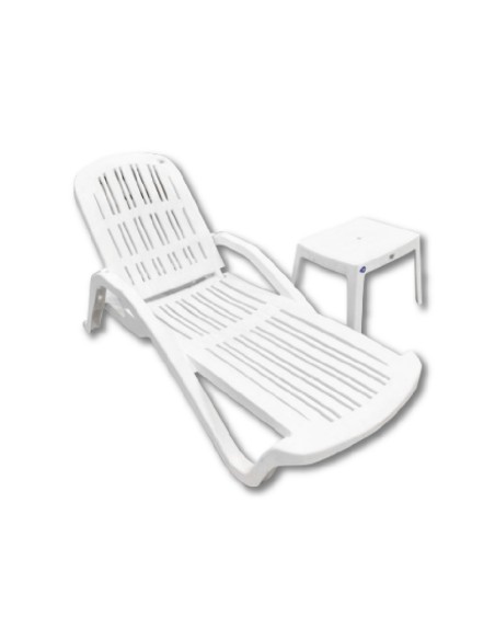 REPOSERA VOSS MIAMI + MESA BLANCA AUXILIAR BAHAMAS