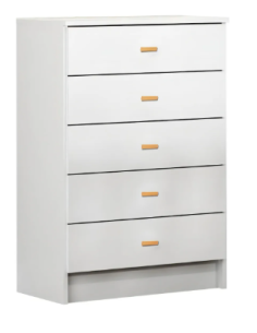 CÓMODA DITALIA BB-120 5 CAJONES BLANCA