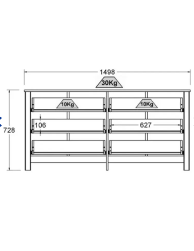 CÓMODA DITALIA DM-221 6 CAJONES BLANCA