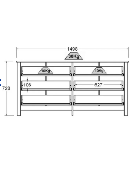 CÓMODA DITALIA DM-221 6 CAJONES BLANCA