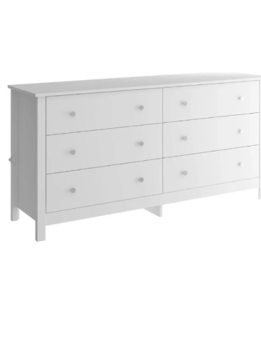 CÓMODA DITALIA DM-221 6 CAJONES BLANCA