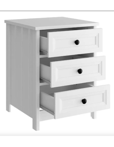 MESA DE LUZ DITALIA DM-111 3 CAJONES BLANCA