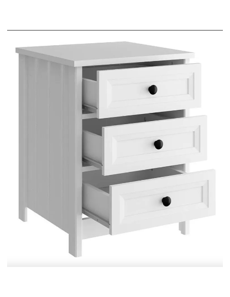 MESA DE LUZ DITALIA DM-111 3 CAJONES BLANCA