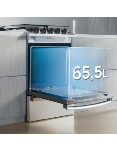 COCINA DREAN CD5617AI0 MULTIGAS INOX CON TAPA 56CM