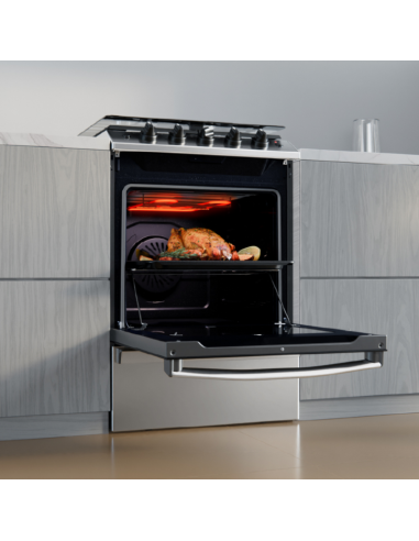 COCINA DREAN CD5617AI0 MULTIGAS INOX CON TAPA 56CM