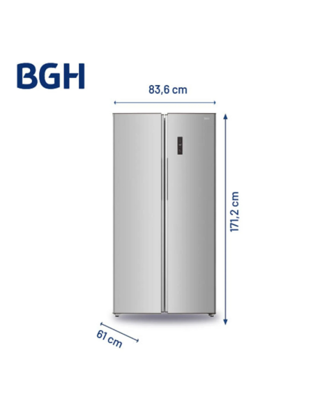 HELADERA BGH SBS BRS400I1A INVERTER NO FROST INOX 397LT
