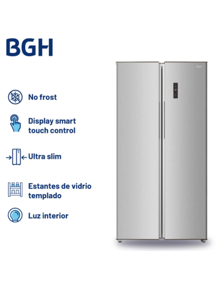 HELADERA BGH SBS BRS400I1A INVERTER NO FROST INOX 397LT