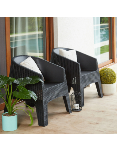 SILLÓN IBIZA GARDENLIFE F795001 RATAN NEGRO
