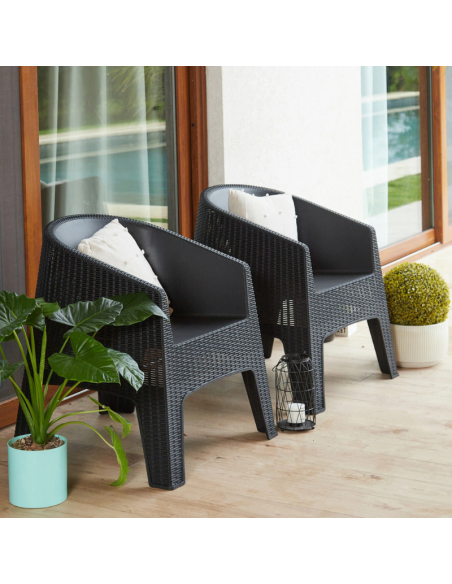 SILLÓN IBIZA GARDENLIFE F795001 RATAN NEGRO