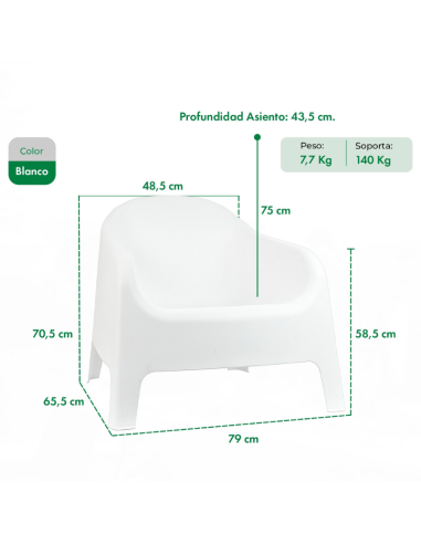 SILLÓN SKARPO GARDENLIFE JARDÍN GALERÍA BLANCO