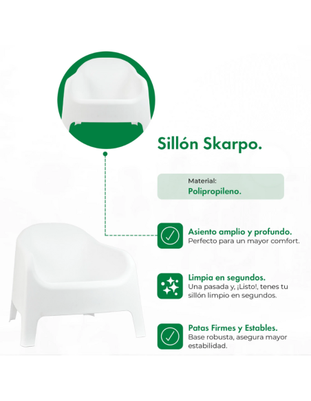 SILLÓN SKARPO GARDENLIFE JARDÍN GALERÍA BLANCO