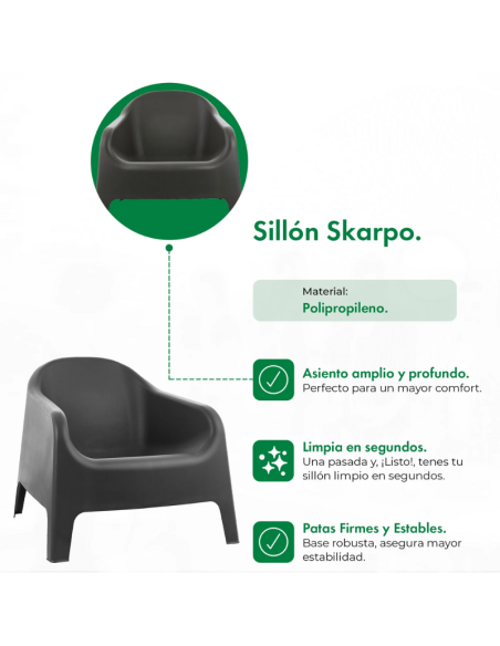 SILLÓN SKARPO GARDENLIFE NEGRO