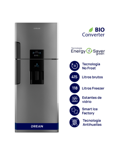 HELADERA DREAN NO FROST RDP410ZRT GRAFITO 415LT