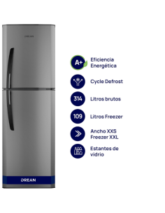 HELADERA DREAN NO FROST HDR320F50E SILVER 314LT