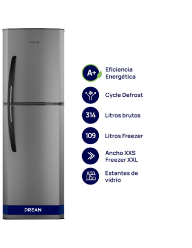 HELADERA DREAN NO FROST HDR320F50E SILVER 314LT