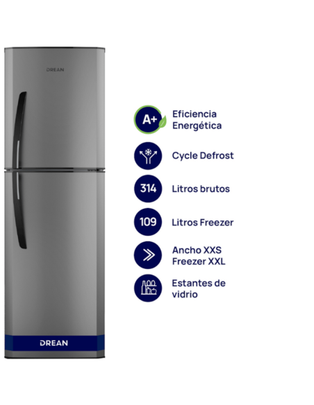 HELADERA DREAN NO FROST HDR320F50E SILVER 314LT