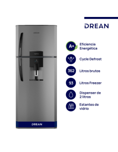 HELADERA DREAN CÍCLICA HDR370F61E A+ SILVER 362LT