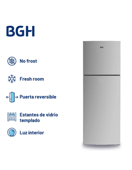 HELADERA BGH TOP MOUNT BRT330I1A INV NO FROST 338LT
