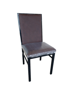 SILLA MÓNACO TAPIZADA CUERINA CAÑO NEGRO