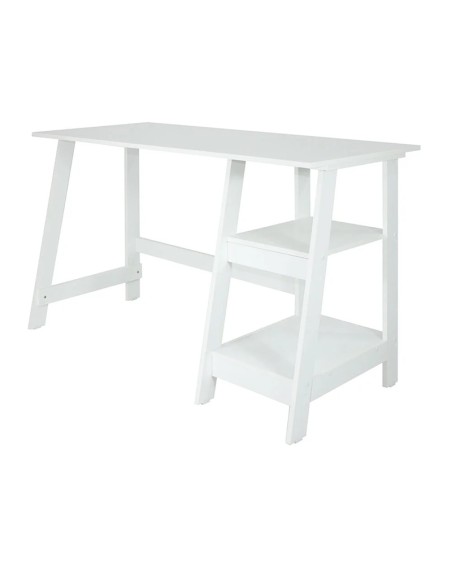 ESCRITORIO DITALIA MC-190 BLANCO + BILIOTECA PUERTAS BAJAS 3 ESTANTES GRIS