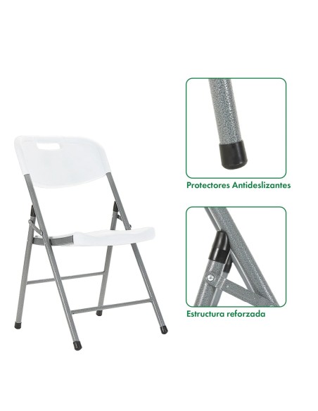 SILLA PLEGABLE GARDEN LIFE BLANCO PARIS T41000