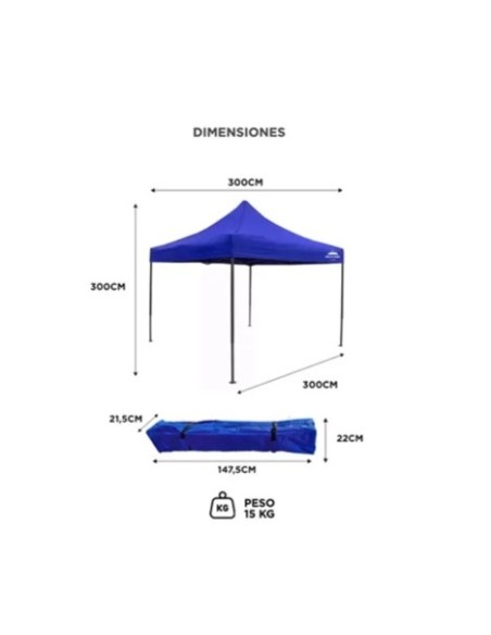 GAZEBO PLEGABLE GADNIC GAZEBO01 3x3MT CON PAREDES