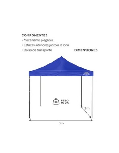 GAZEBO PLEGABLE GADNIC GAZEBO04 3x3MT SIN PAREDES